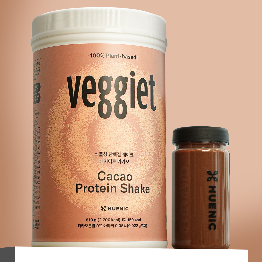 1+1 휴닉 베지어트 식물성 단백질 파우더 쉐이크 완두콩 비건 곡물 카카오 810g 보틀