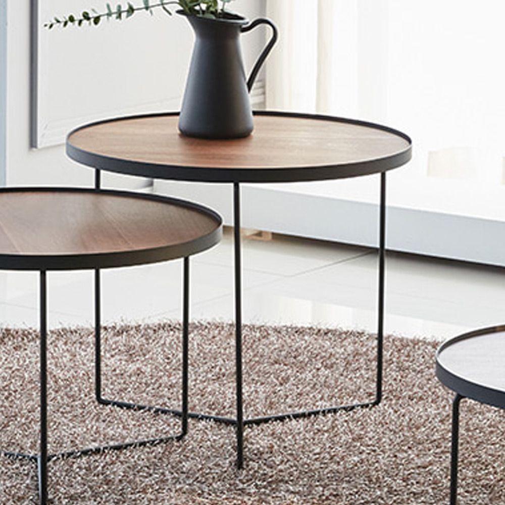 P56K 무늬목 원형 A600 소파테이블