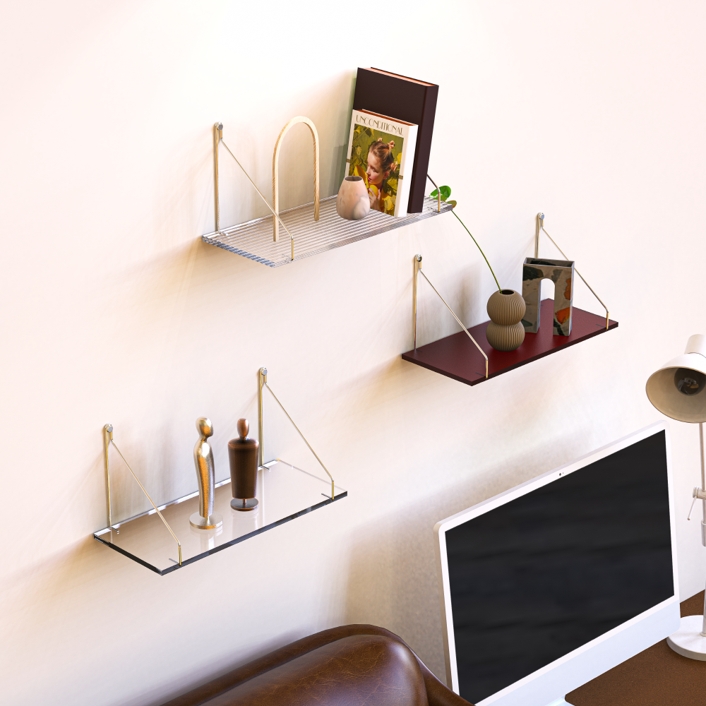 못없이 아크릴 벽선반 투명 30cm 무타공 인테리어 무지주 꼭꼬핀 벽걸이선반