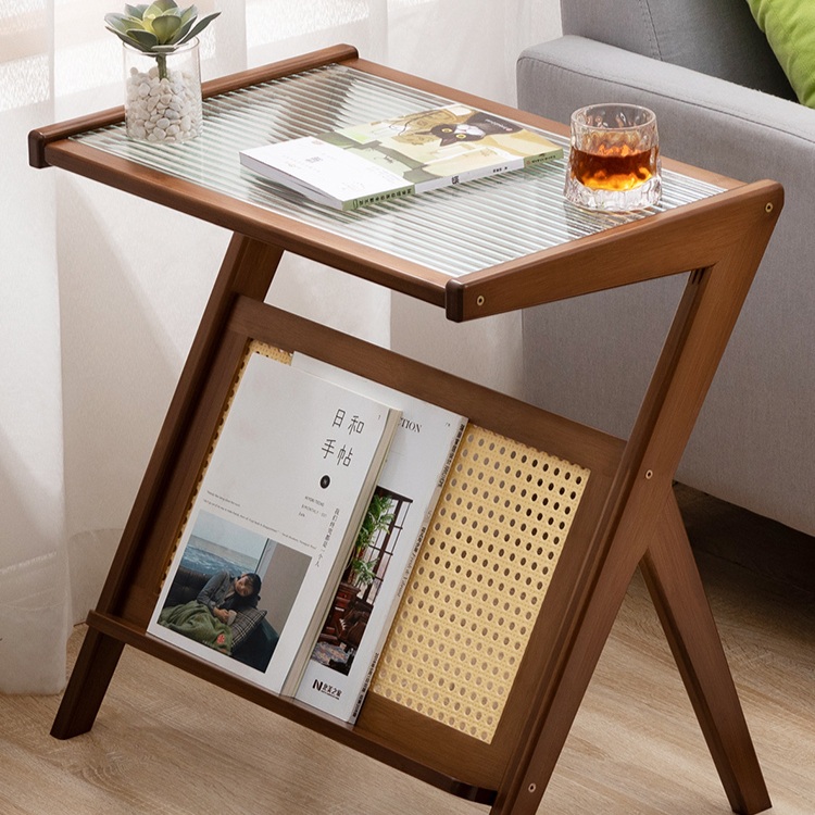 인테리어 우드 테이블 이동식 가정용 티테이블 미니카페 북유럽 모던