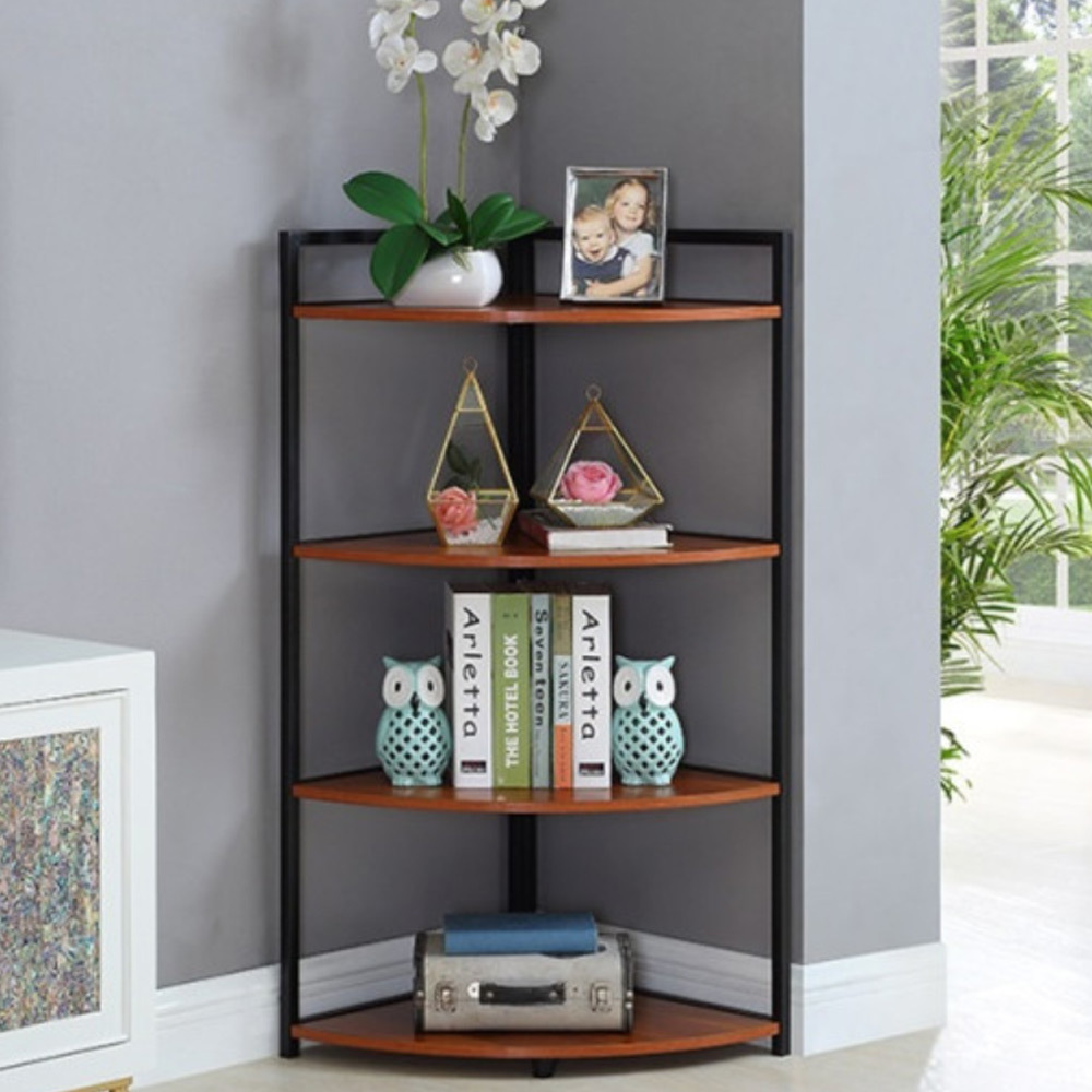 T353 원목철제 코너 400 장식장 3단블랙