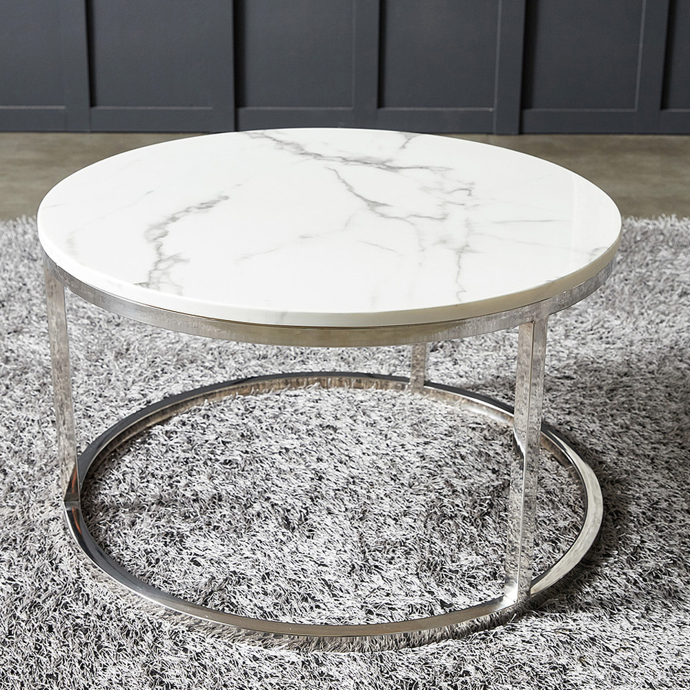 P515대리석 실버 600 소파테이블