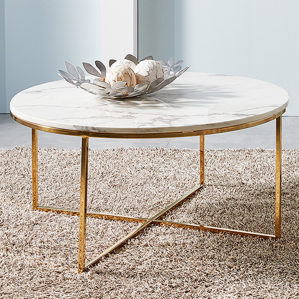 P516대리석 골드 900 소파테이블