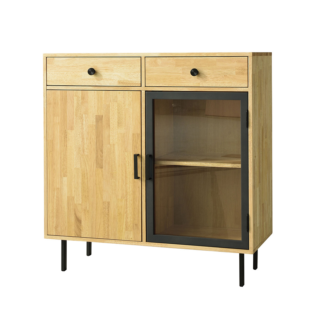 H58F 고무나무 원목 유리 장식장 965