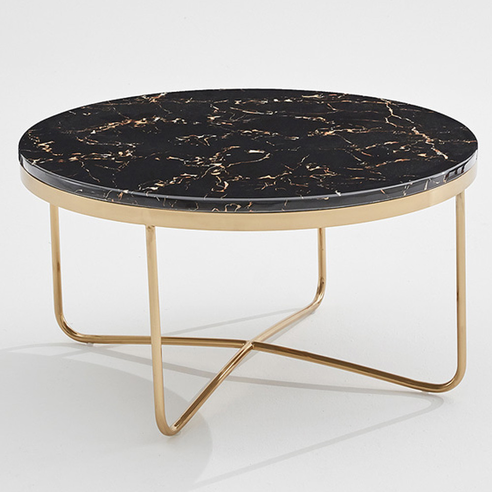 P526대리석 골드 원형800 소파테이블