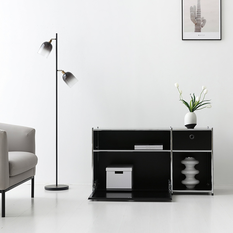 심플리 2x2 수납장 2문 BC615 1168mmx400mmx640mm, 2단, 매트블랙 2753.5066 - 상세 이미지 4