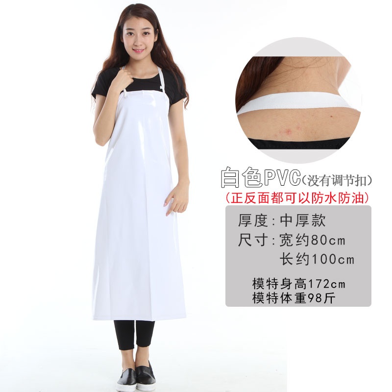 정육점 앞치마 여성용 주방 위생 방수 업소용 급식 작업복 화이트 PVC36 실크 90X110 - 상세 이미지 5