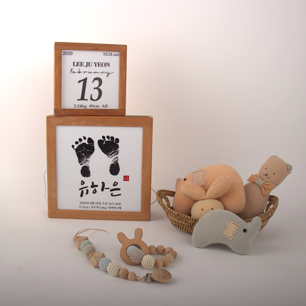 TypeA 체리 아기 백일 돌 선물  탄생일 무드등 수유등 액자 - 상품 이미지