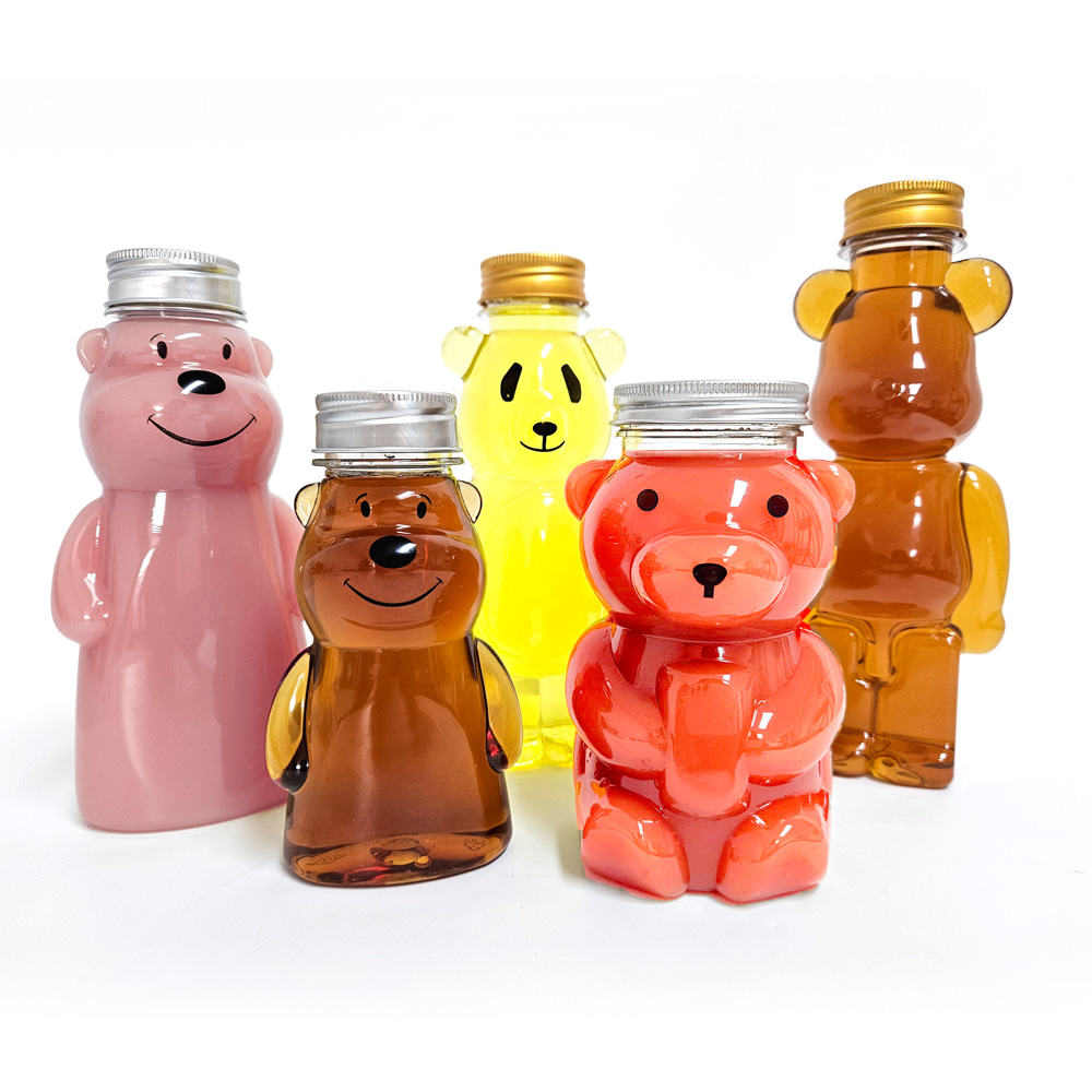 곰 페트병 곰돌이 베어 보틀 플라스틱 더치커피 밀크티 음료 커피 병 긴곰 350ml 이미지 8