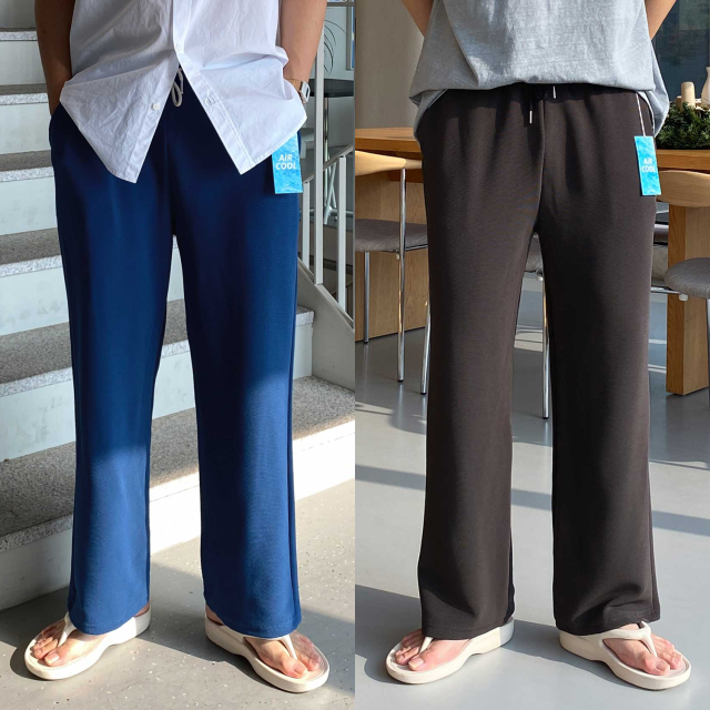 1+1 남자와이드팬츠 남자여름바지 구김없는바지 - 상품 이미지