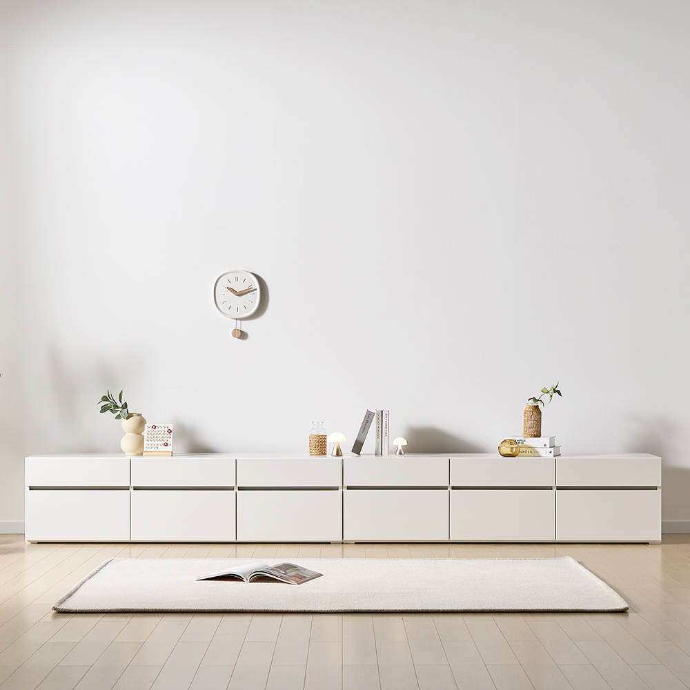 플로 거실장 1800 화이트 높은 티비다이 tv장 장식장