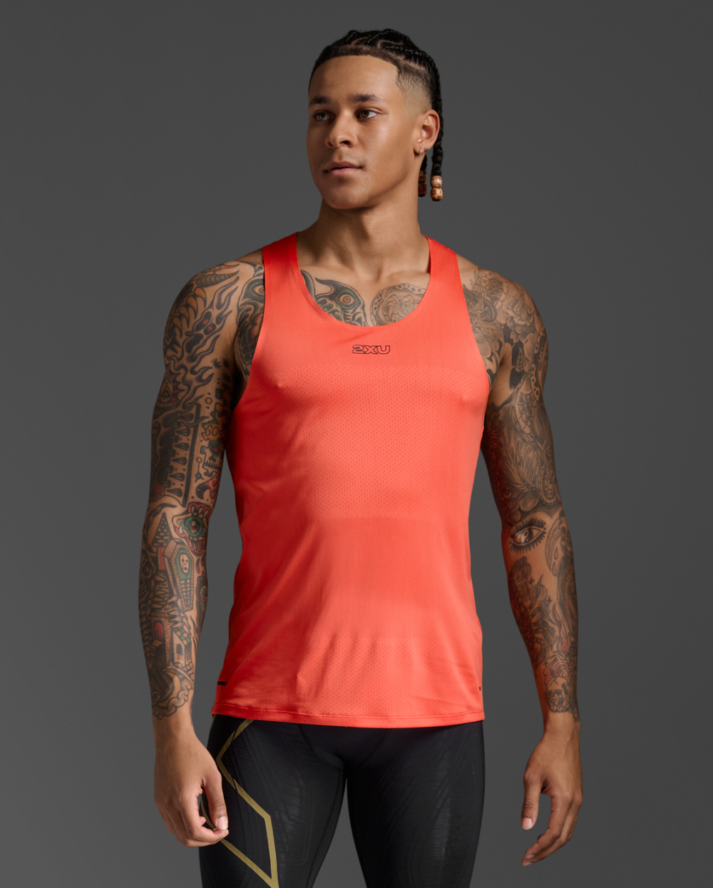 2XU 남자 싱글렛 마라톤 런닝 민소매 티셔츠 라이트스피드테크 MR7151A_EMB-BRF - 상세 이미지 2