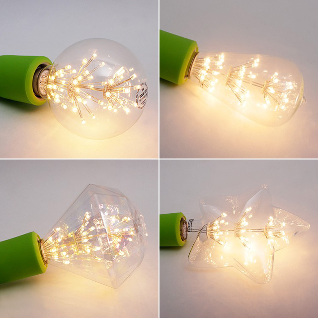 LED 에디슨 전구 투명 눈꽃 ST64 2W 유리 볼전구 카페 램프 - 상세 이미지 5