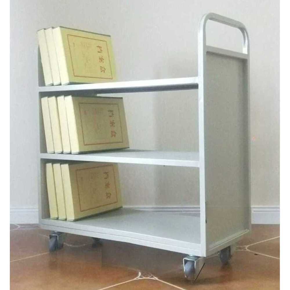 도서관 북카트 책 정리함 서점 학교 이동식 북트롤리 플랫 - 상품 이미지