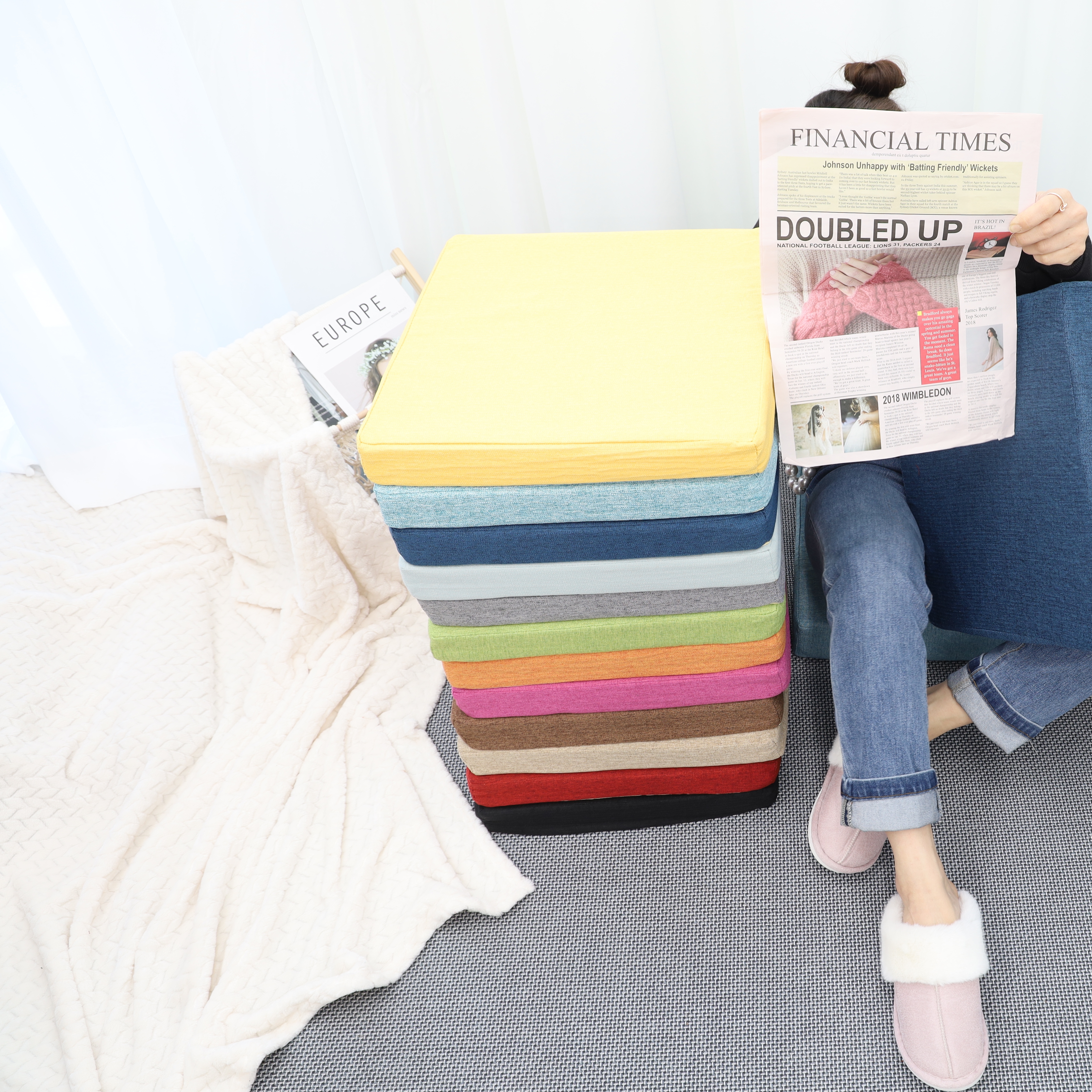 논슬립 방석 5cm 높은 미끄럼방지 키높이 사무실 두꺼운 벤치 식탁 의자방석