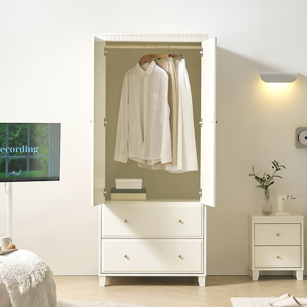 미카엘 800폭 2단 서랍 옷장