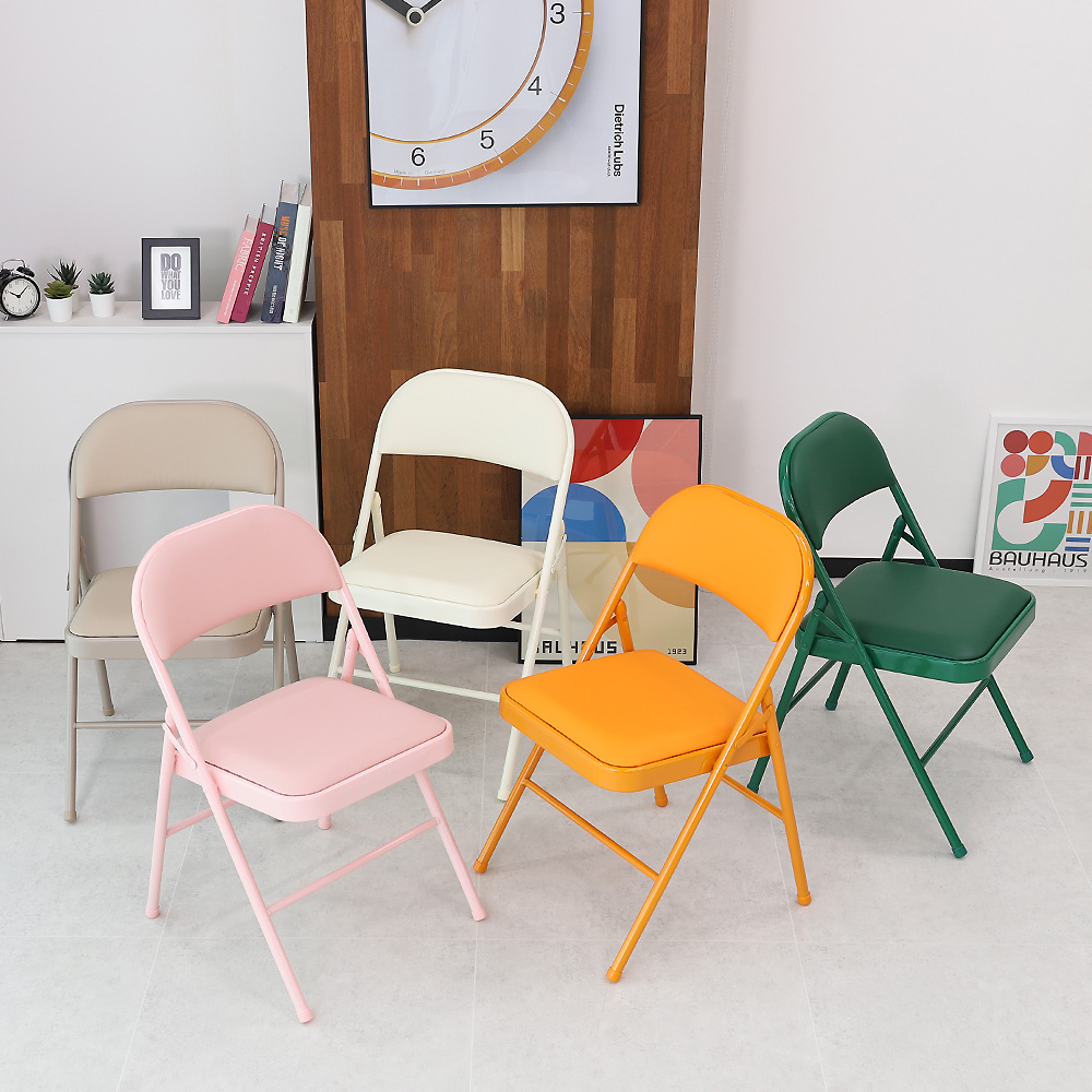 (5개입) 코모 폴딩체어 교회 학원 철제 접이식 의자