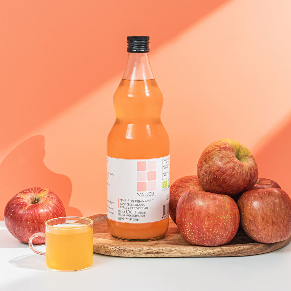 [유기산 80,000mg 함유] 사노셀 유기농 애플사이다비니거 1,000ml 애사비 100% 1L, 1개