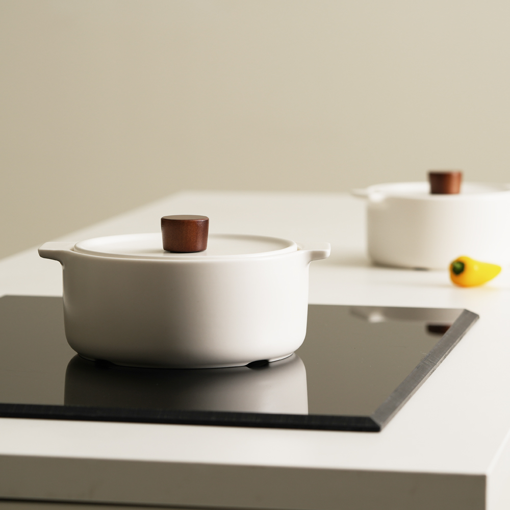 한국도자기 리한 루나스톤 IH 인덕션 가스레인지 무균열 뚝배기 16CM 화이트베이지