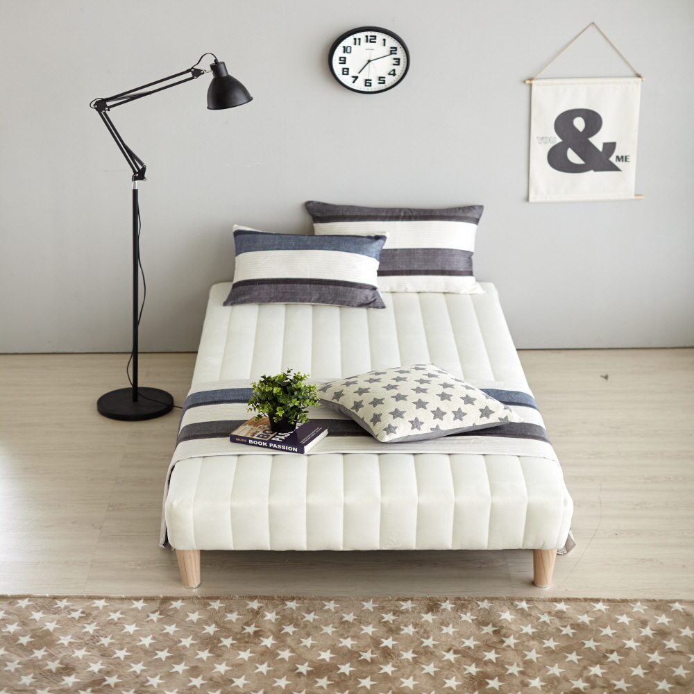 장인가구 솔로 매트리스 프레임 일체형 평상형 침대 Q 컴포트본넬