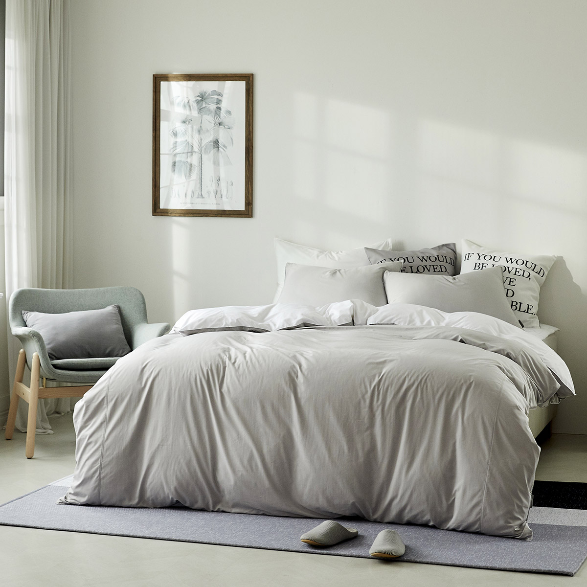 호텔침구 모달 이불세트 알러지케어 사계절 신혼 블루화이트 침구세트 Q