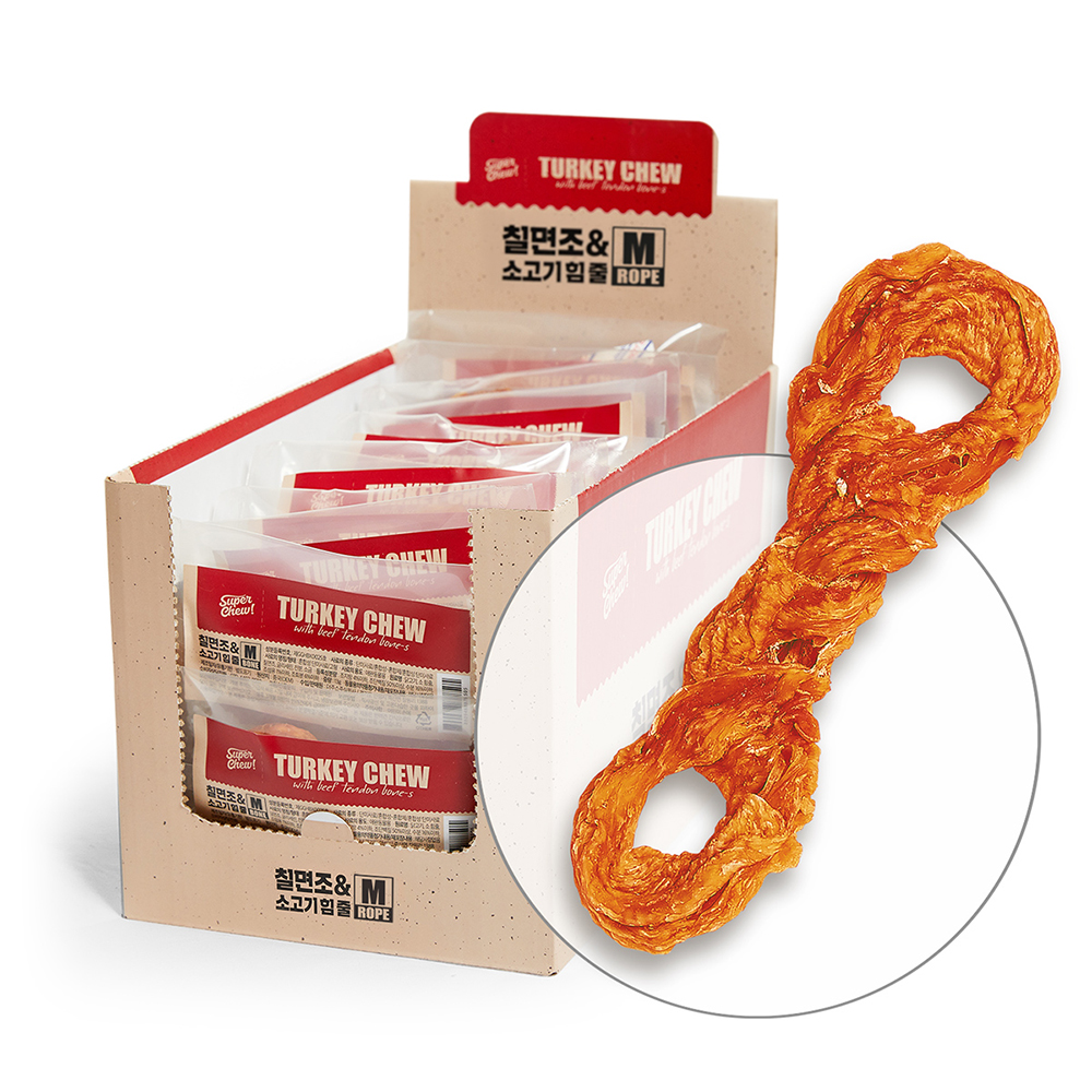 슈퍼츄 터키츄 강아지 간식 애견 오래먹는 개껌 엔젤링 링s+본s 40개