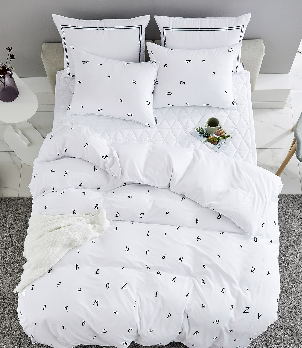 엠시베딩 모달이불세트 알러지케어 호텔침구 레터링 사계절 침구세트 SS