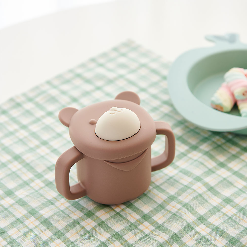 퍼기 곰돌이 자기주도 스파우트컵 브라운1P