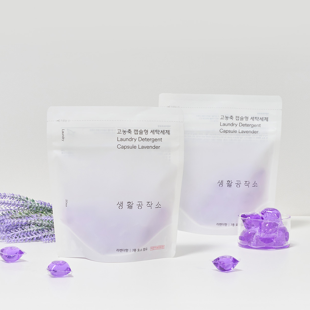 1+1 생활공작소 드럼세탁기세제 통돌이 캡슐세제 20개