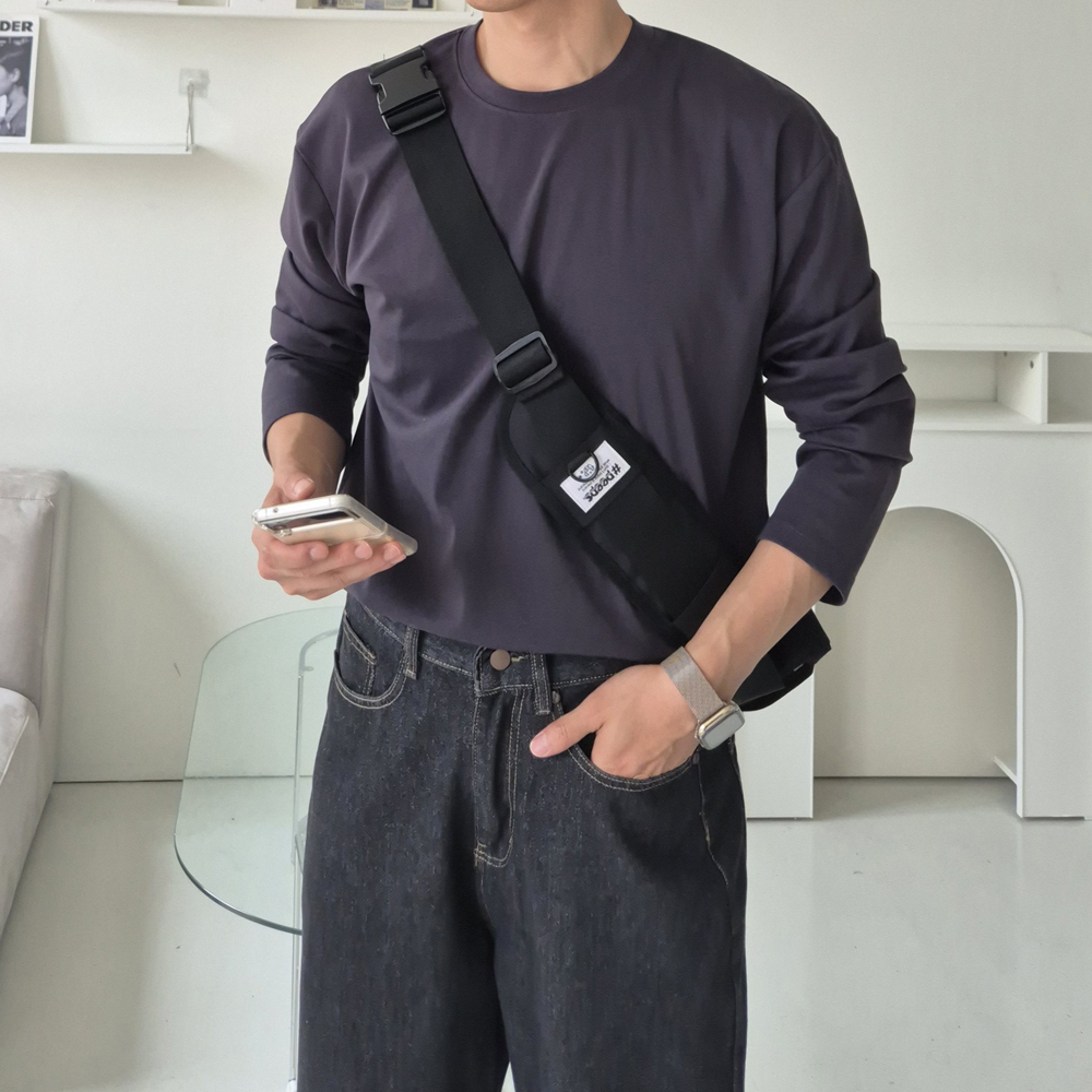 남자긴팔티 무지 흰색 이너 레이어드 분또 티셔츠 - 상세 이미지 4
