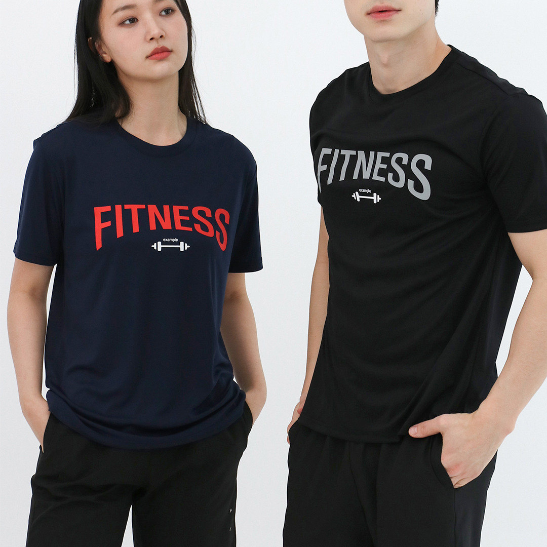 1+1 프린팅 헬스 오버핏 반팔티 운동 쿨링티셔츠 6종 - 상품 이미지