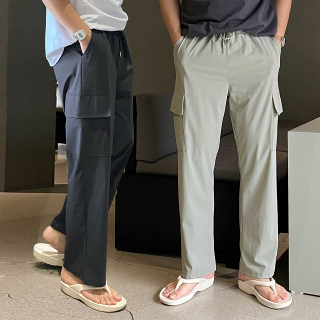 1+1 냉장고카고바지 아이스카고팬츠 남자와이드팬츠 - 상품 이미지