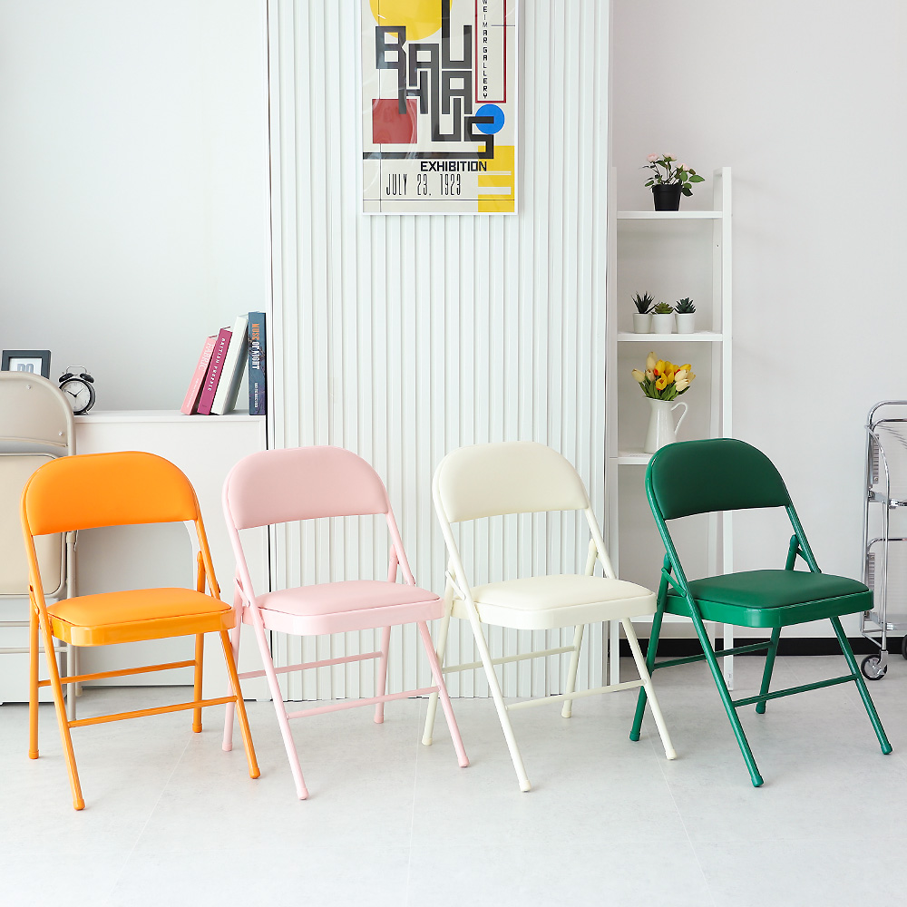 (10개입) 코모 폴딩체어 교회 학원 철제 접이식 의자