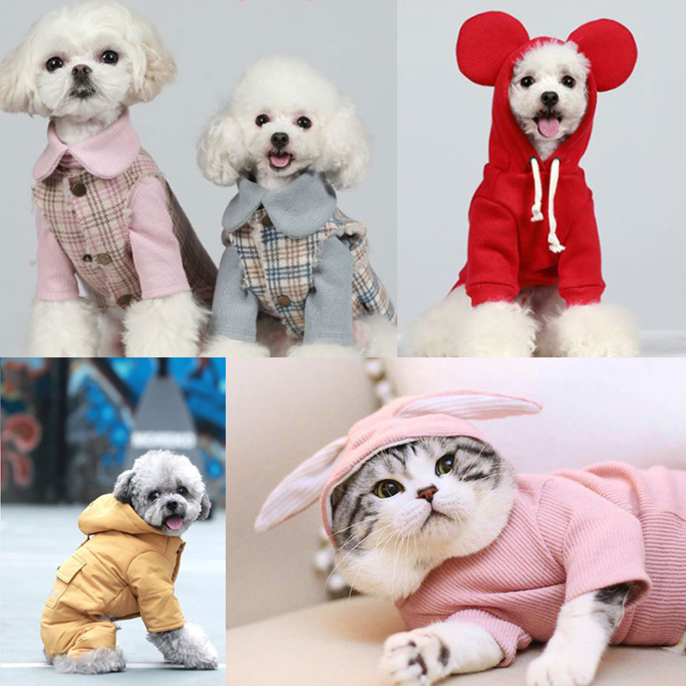 올인원 방울카라 S 강아지 고양이 옷 애견 겨울옷 조끼 패딩 베스트 기모 털 방한 아우터 - 상세 이미지 2