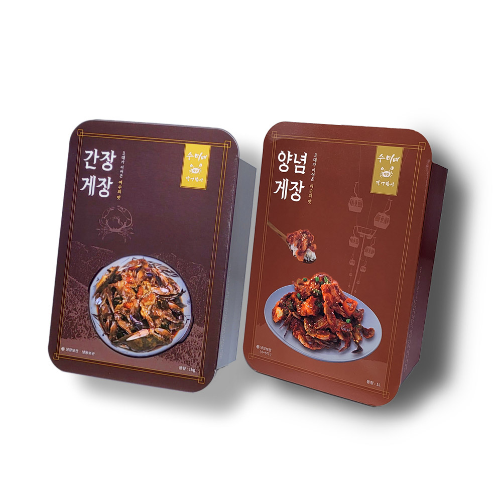 여수 수미네게장밥상/ 명품 간장게장 1kg + 양념게장 1L 세트/게장맛집 알배기 수제 암꽃게 택배 포장