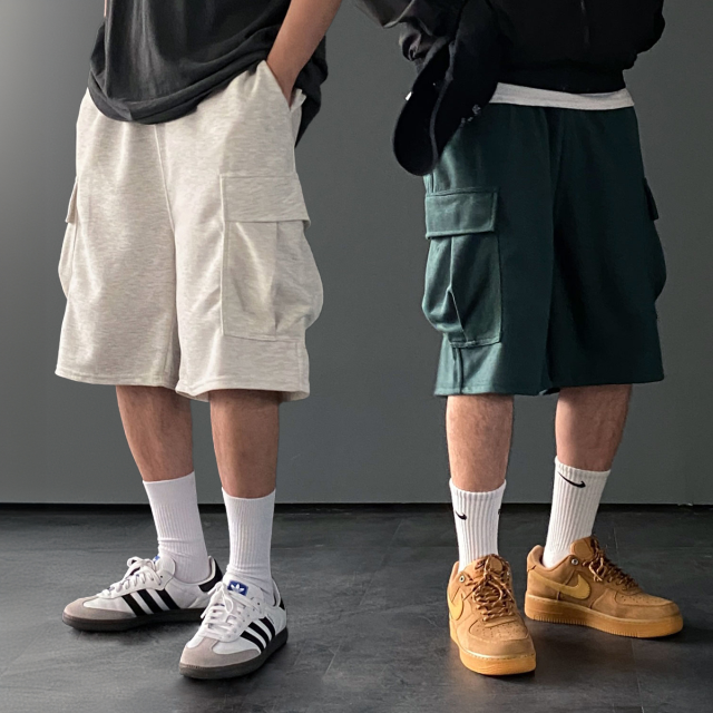 1+1 남자버뮤다팬츠 건빵바지 남자6부반바지 - 상품 이미지