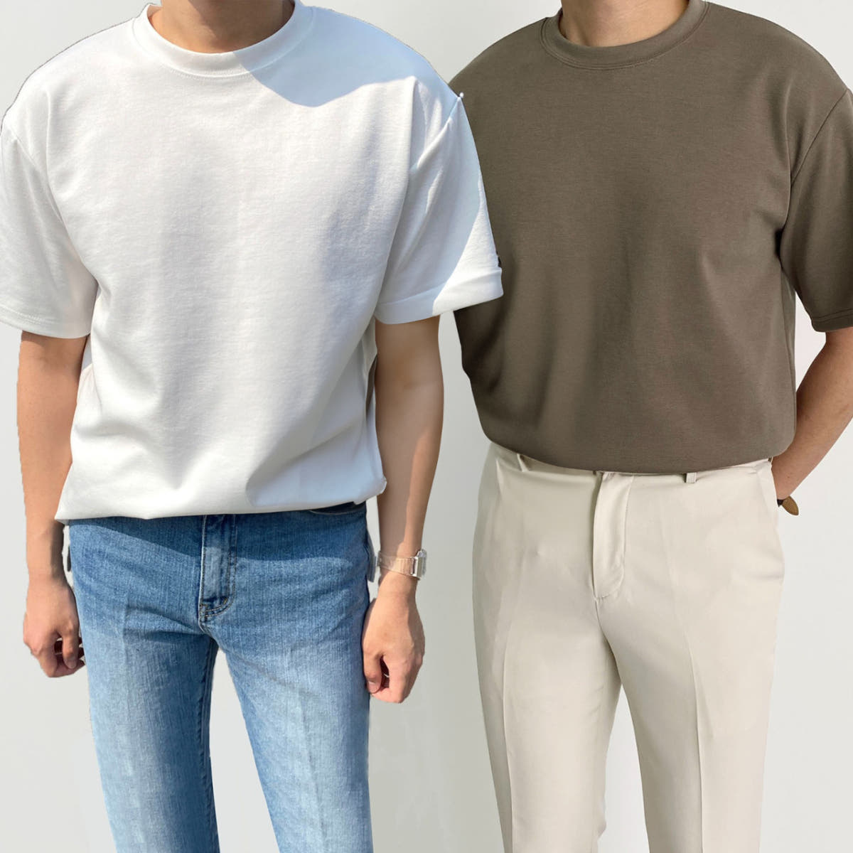 블루트 어깨넓어보이는 남자오버핏반팔 안비치는 흰티 10수