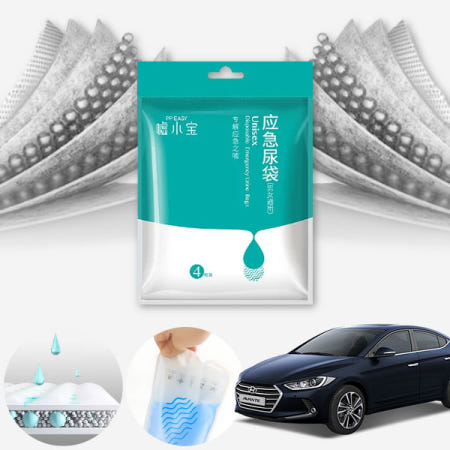 에스모터스 아반떼AD(15~) 휴대용 소변팩 4매 소변응고제 남녀공용사용 장거리필수템 캠핑 야외활동 필수품