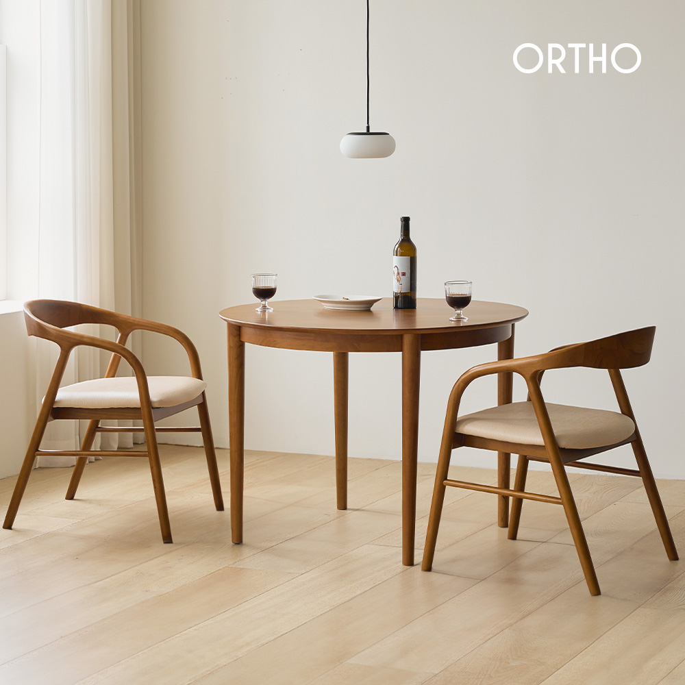올쏘 진저 메이 2인용 원목 원형 식탁 세트