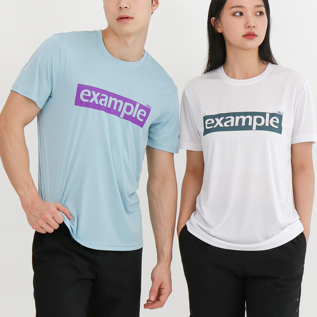 시그니처 여름 시원한 남녀공용 커플반팔티 오버핏티셔츠 - 상품 이미지