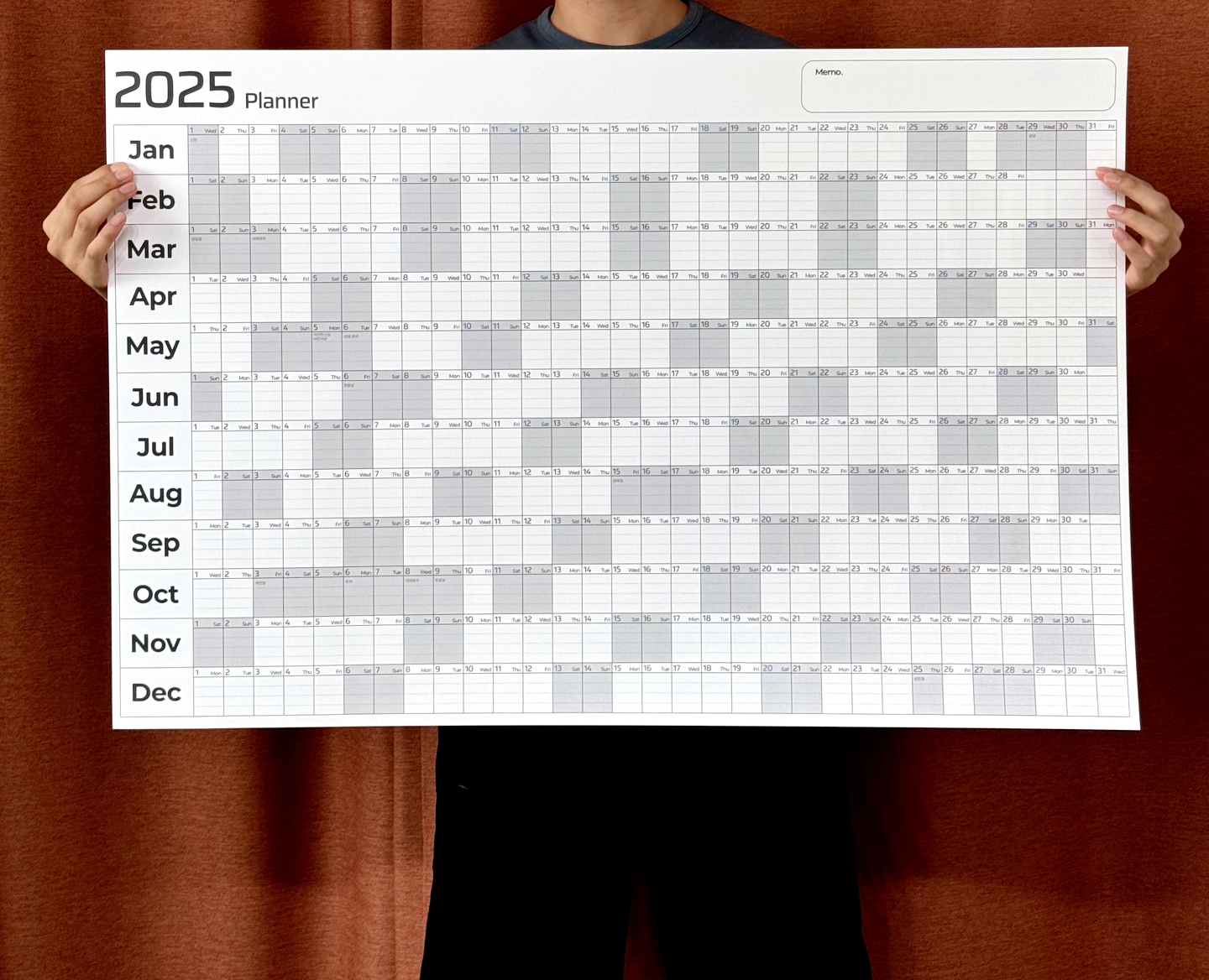 2025년 대형 벽걸이 1년 포스터 플래너 벽 한장 달력 연간계획표 연력 캘린더 플레인 이미지 8