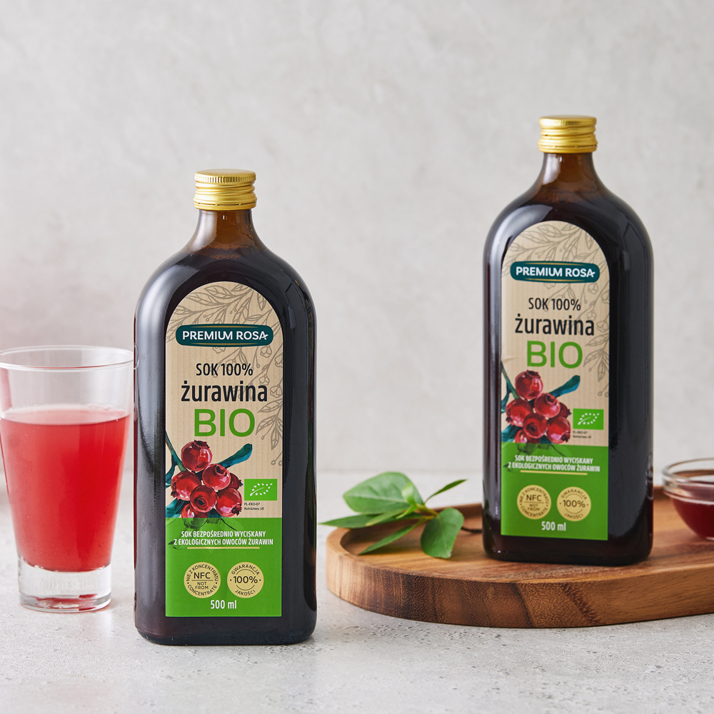 프리미엄로사 유기농 크랜베리 원액 100% NFC 착즙 주스 500ml, 2개