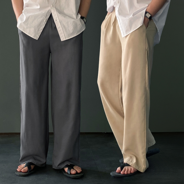 1+1 남자린넨바지 남자와이드팬츠 여름슬랙스 - 상품 이미지