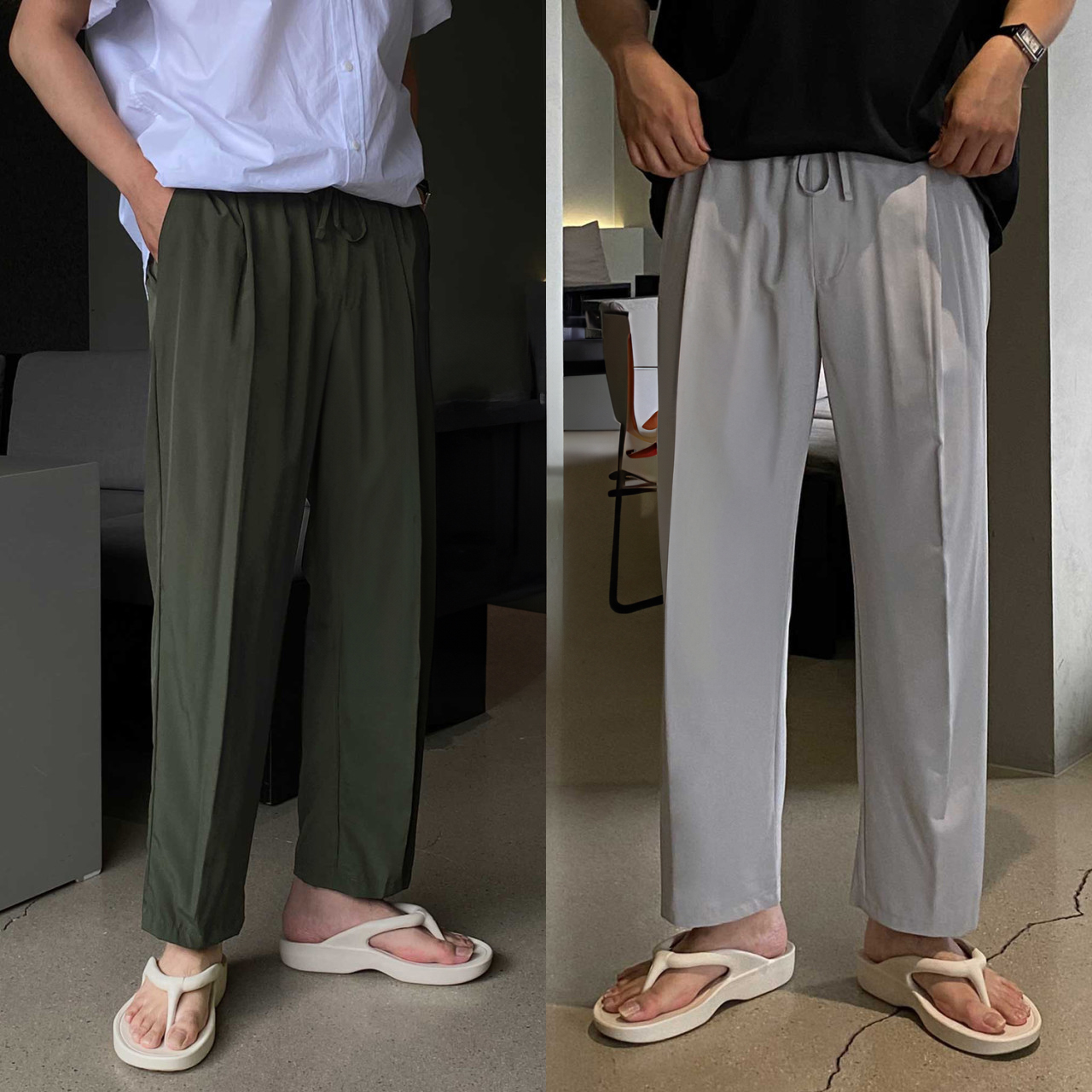 1+1 냉장고바지 남자와이드팬츠 남자통바지 벌룬팬츠 - 상품 이미지