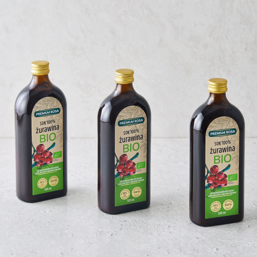 프리미엄로사 유기농 크랜베리 원액 100% NFC 착즙 주스 500ml, 2개