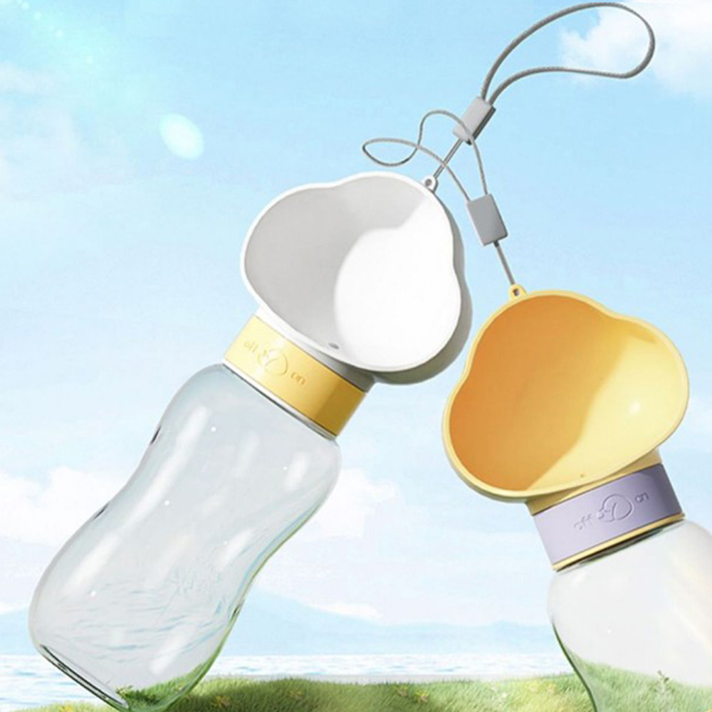 350ml 구름 물통 휴대용 강아지 산책 물병 원터치 물통 외출 급수기 텀블러 여행용 간식