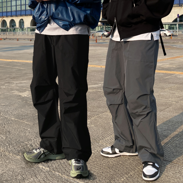 1+1 파라슈트팬츠 고프코어바지 남자와이드팬츠 - 상품 이미지