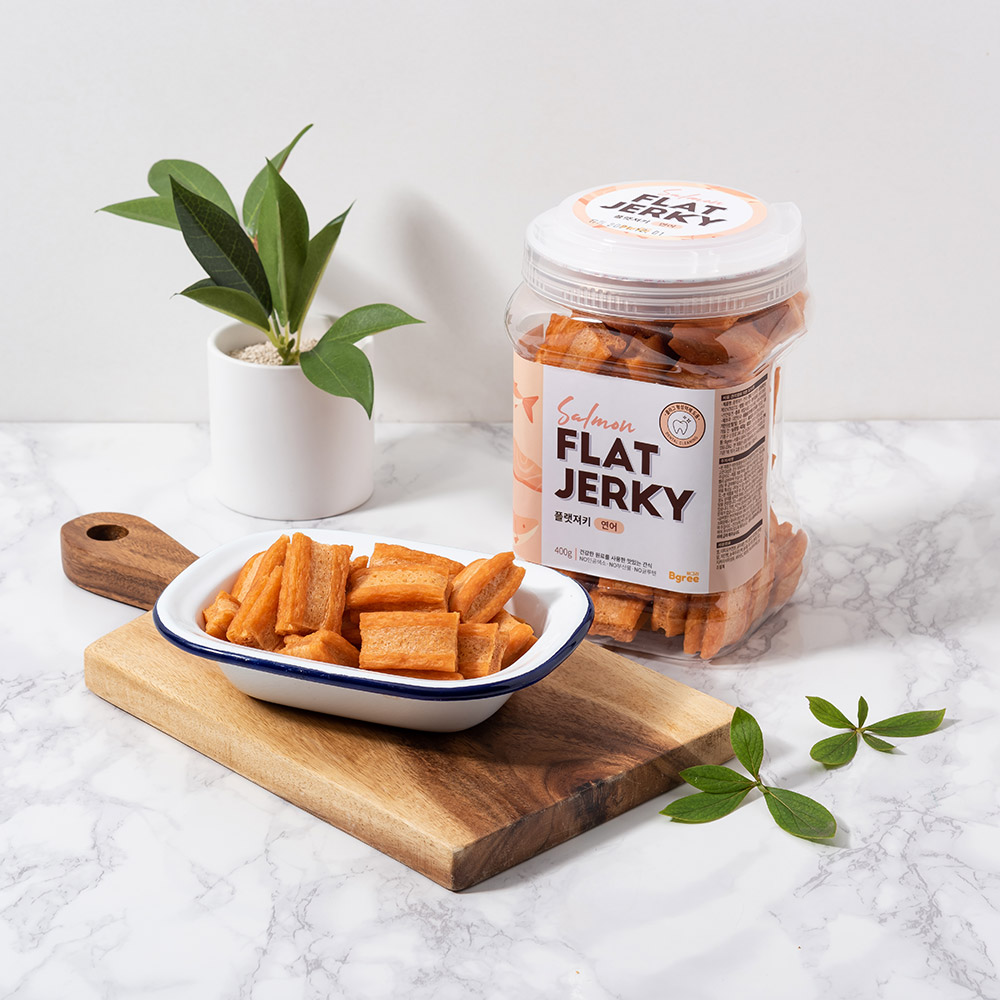 비그리 플랫져키 강아지 반려견 간식 덴탈 치석제거껌 연어, 400g, 5개