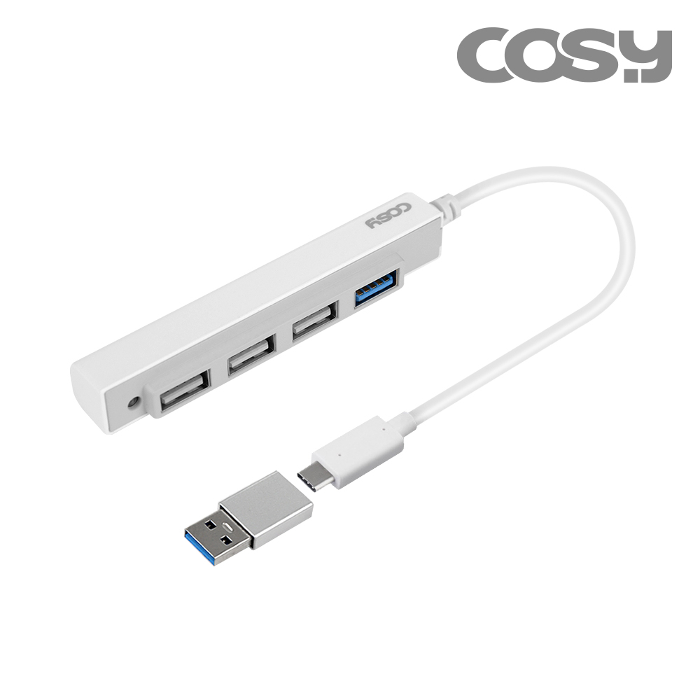 COSY 코시 필라 USB 3.0+USB 2.0 콤보 4포트 허브(USB변환젠더 포함) - 상품 이미지