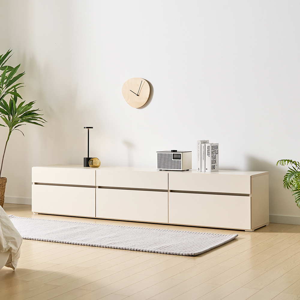 플로 거실장 1800 화이트 높은 티비다이 tv장 장식장